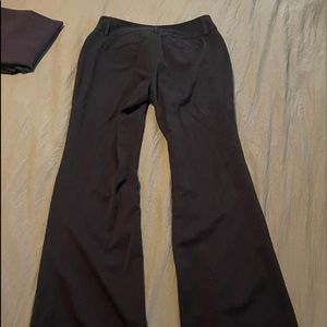 3 EUC pairs Rafaella flared leg slacks, Black, Charcoal Grey & Chocolate Brown.
